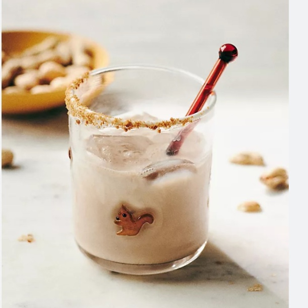 Anthropologie Squirrel Icon Juice Glass NWT